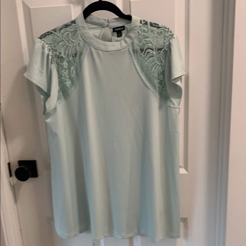 Torrid Green Cap Sleeve Lace Blouse